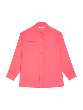 Aloe Linen Collared Long Sleeve Shirt—lotus pink