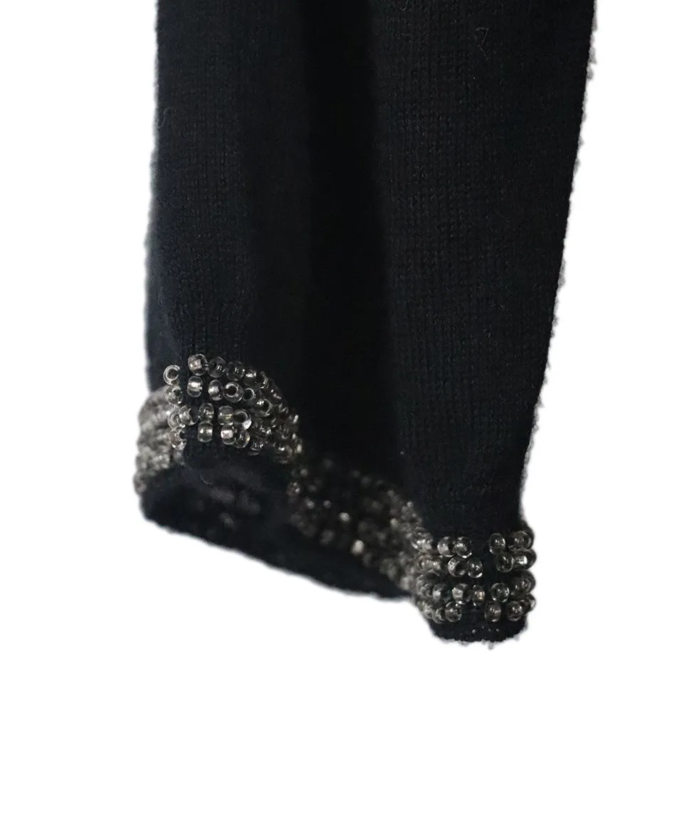 Balenciaga Black Beaded Cashmere Sweater sz 4