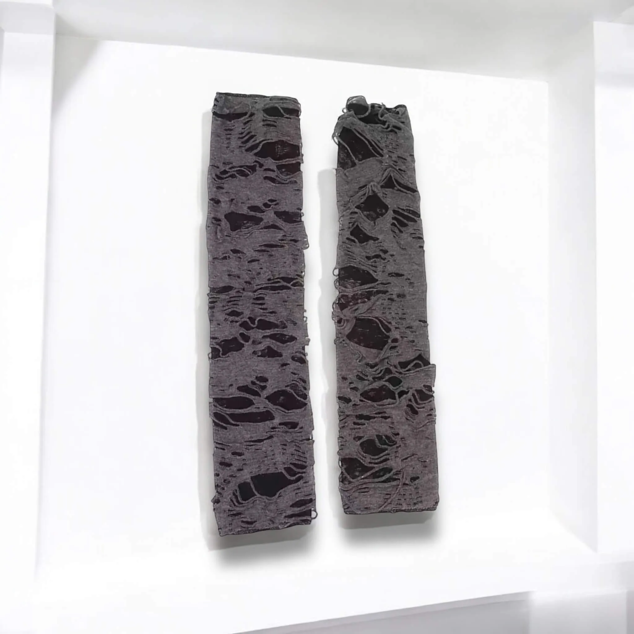 Black Distressed Arm Cover Gloves