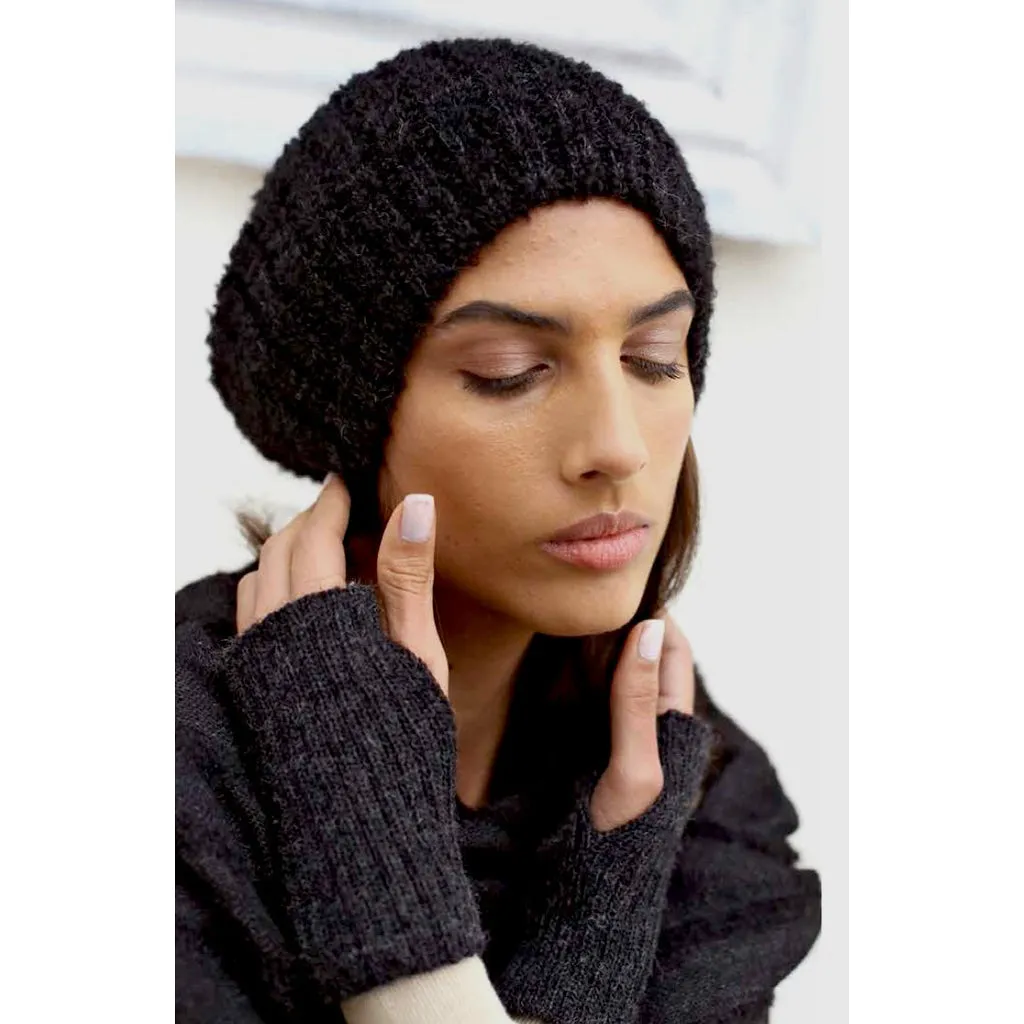 Black Minimalist Alpaca Gloves by SLATE   SALT
