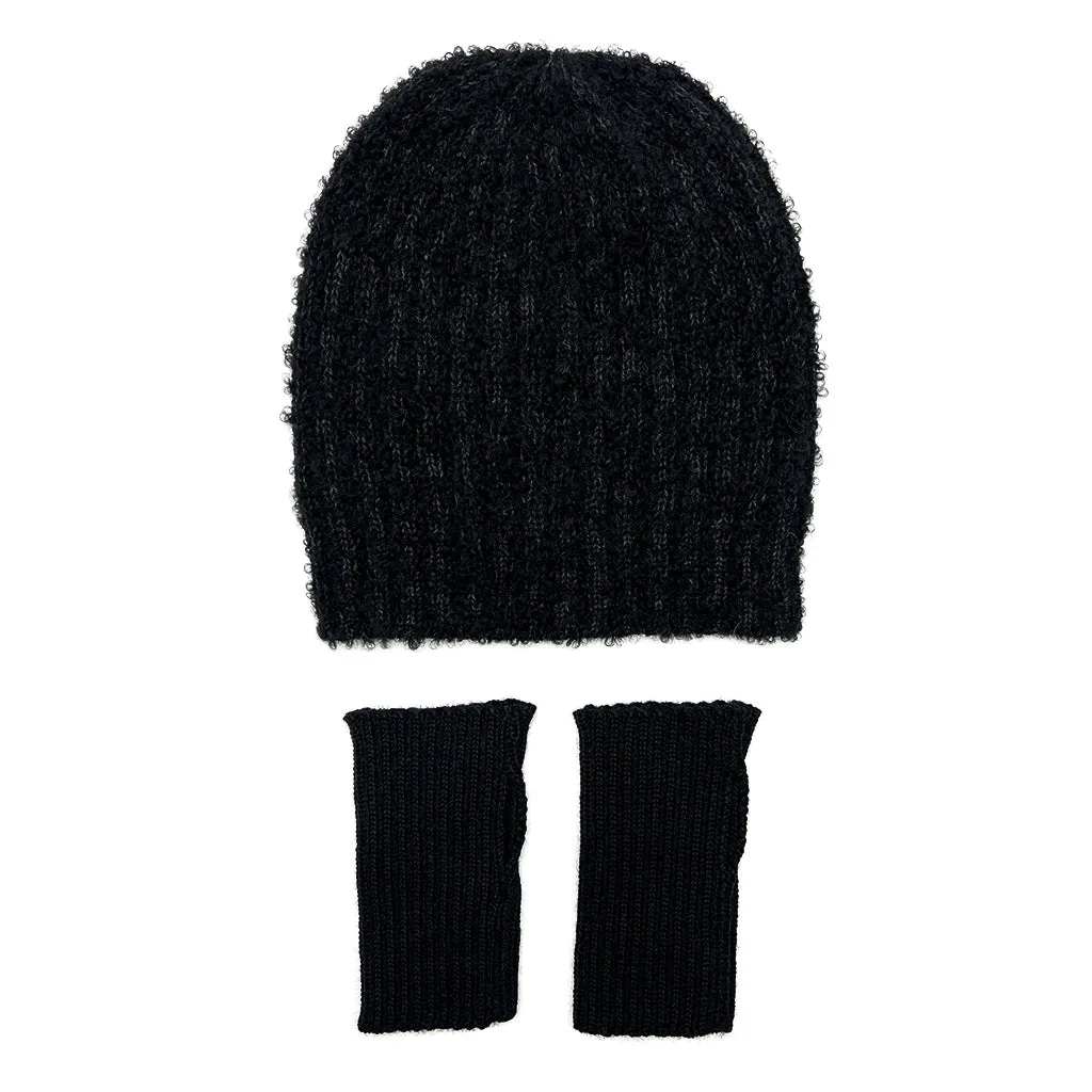 Black Minimalist Alpaca Gloves by SLATE   SALT