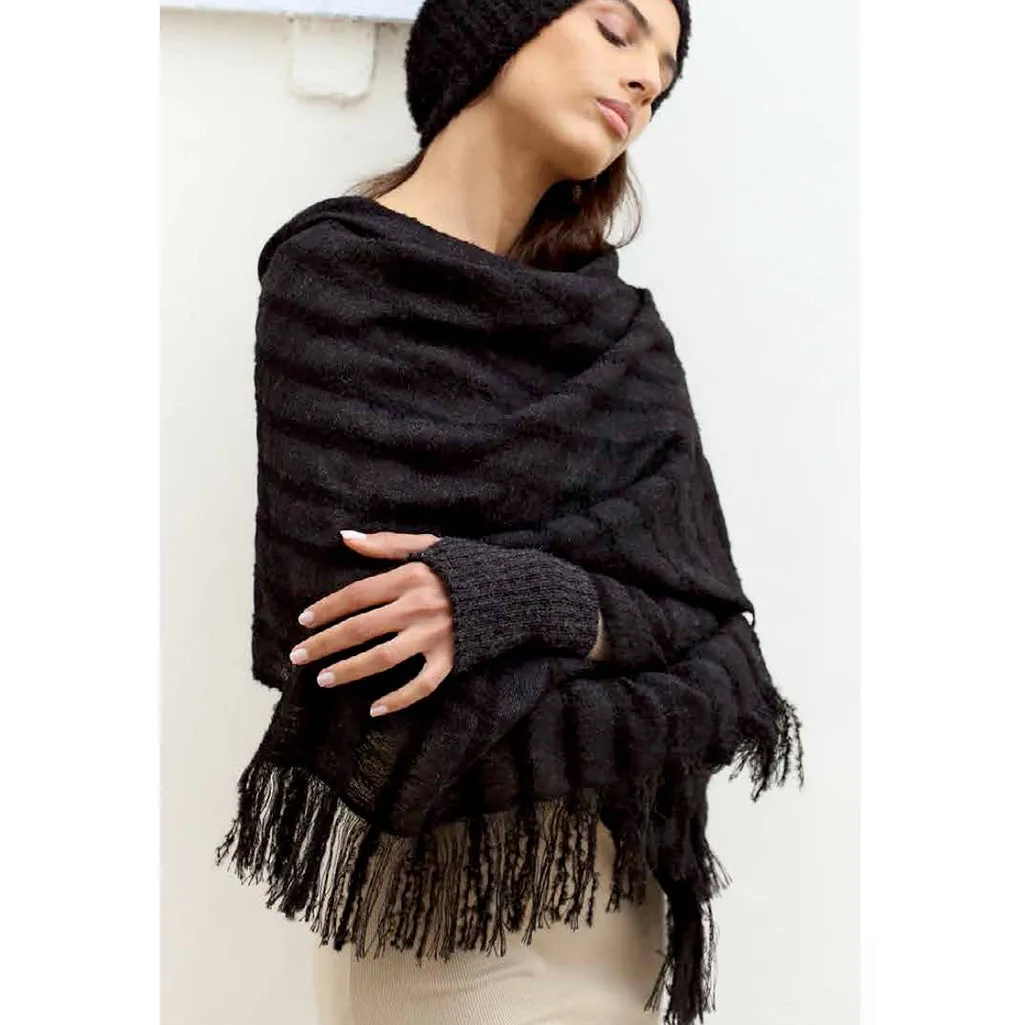Black Minimalist Alpaca Gloves by SLATE   SALT