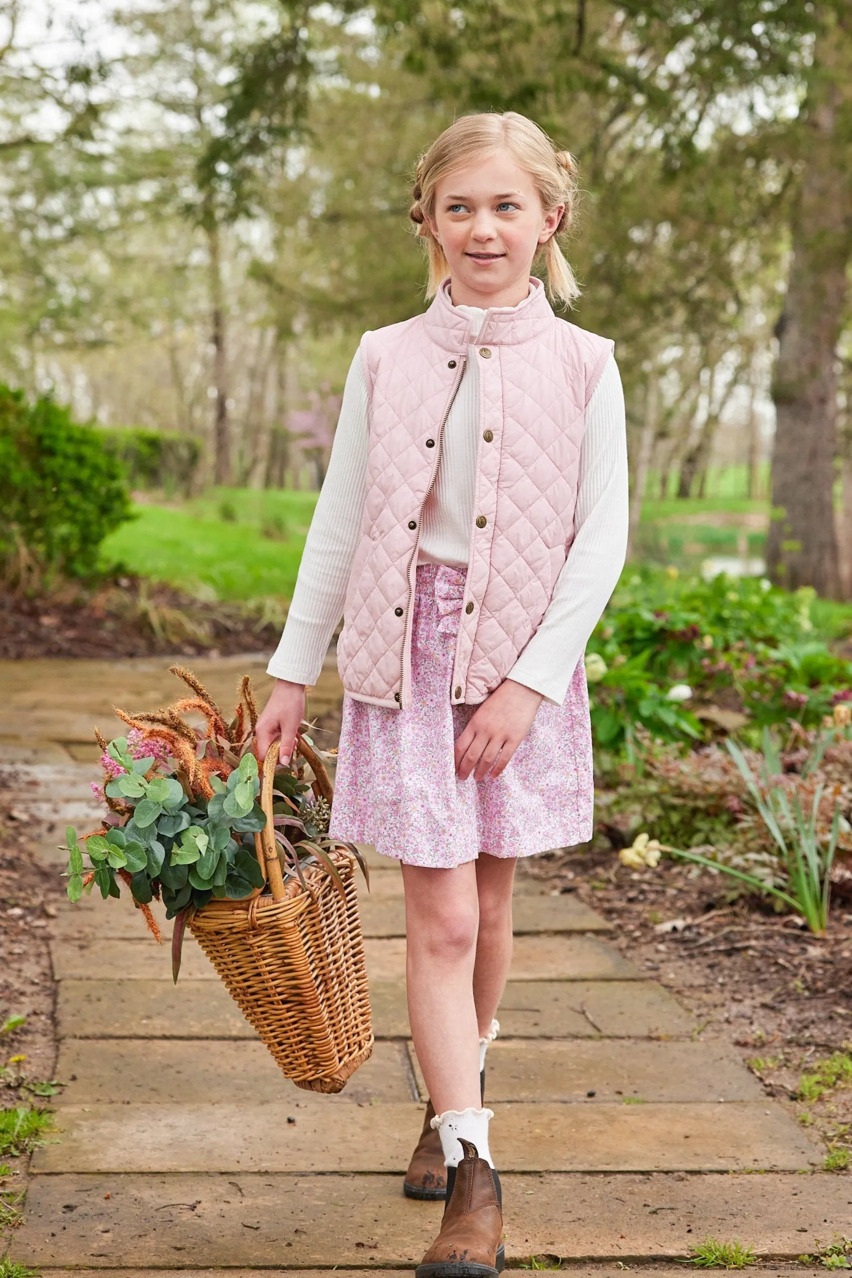Bow Smocked Skirt - Oakleigh Floral