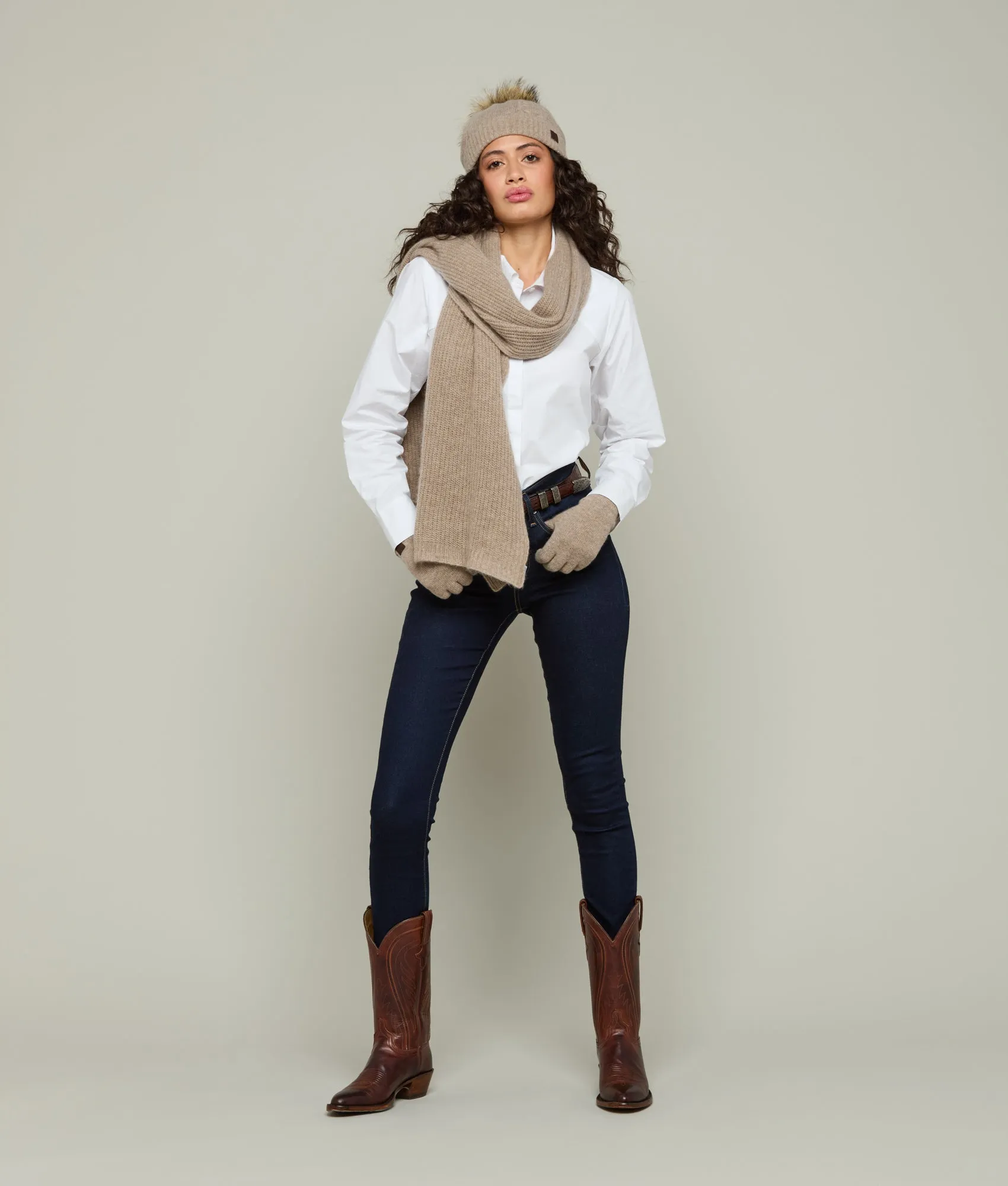 Cashmere Tech Gloves :: Nile Brown