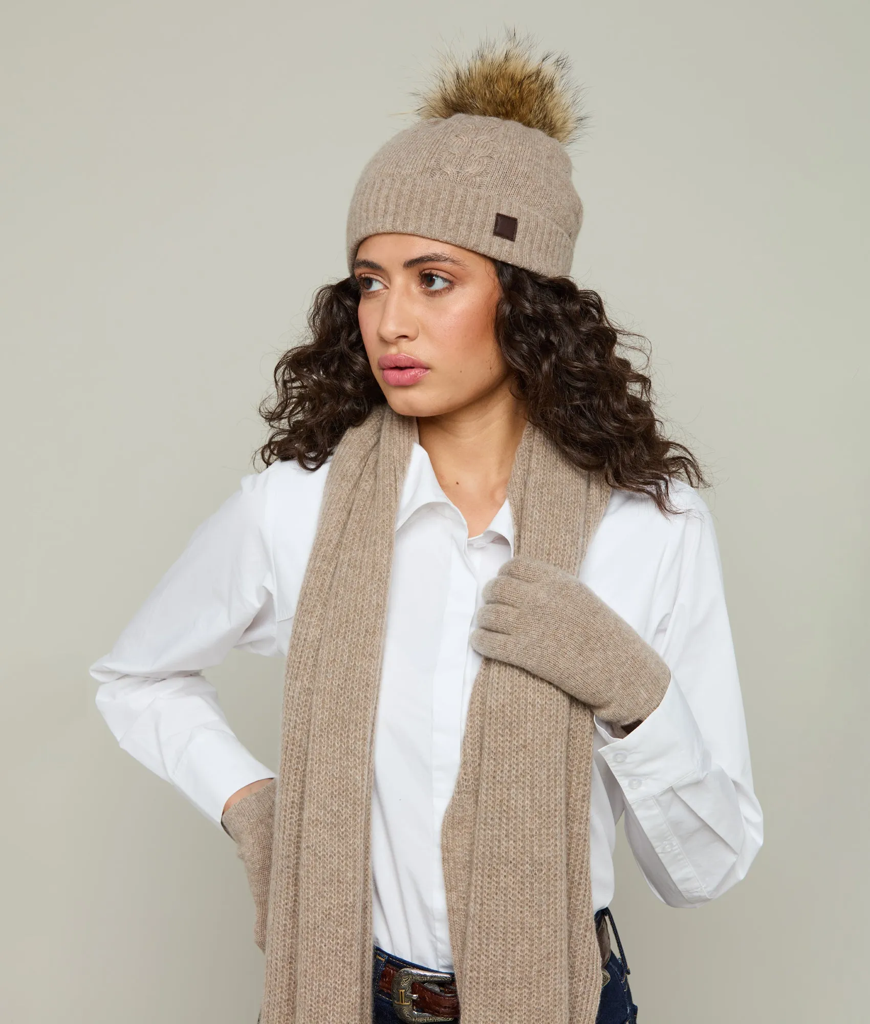Cashmere Tech Gloves :: Nile Brown