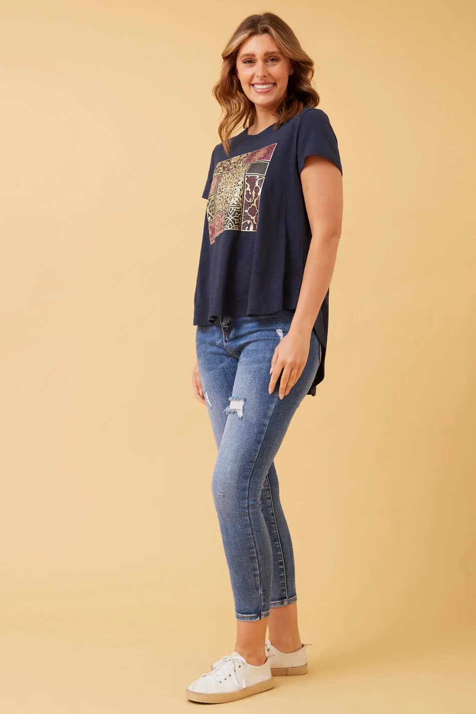 CG FLORAL BOHO GRAPHIC T-SHIRT