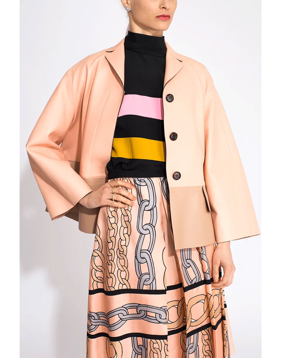 Chain Print Pleated Skirt