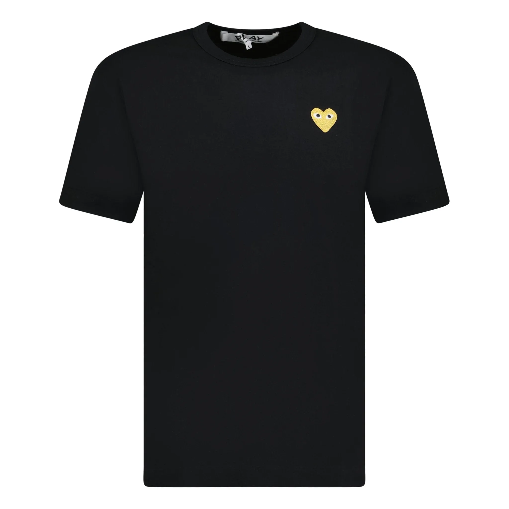 Comme Des Garcons Gold Heart Logo T-Shirt Black