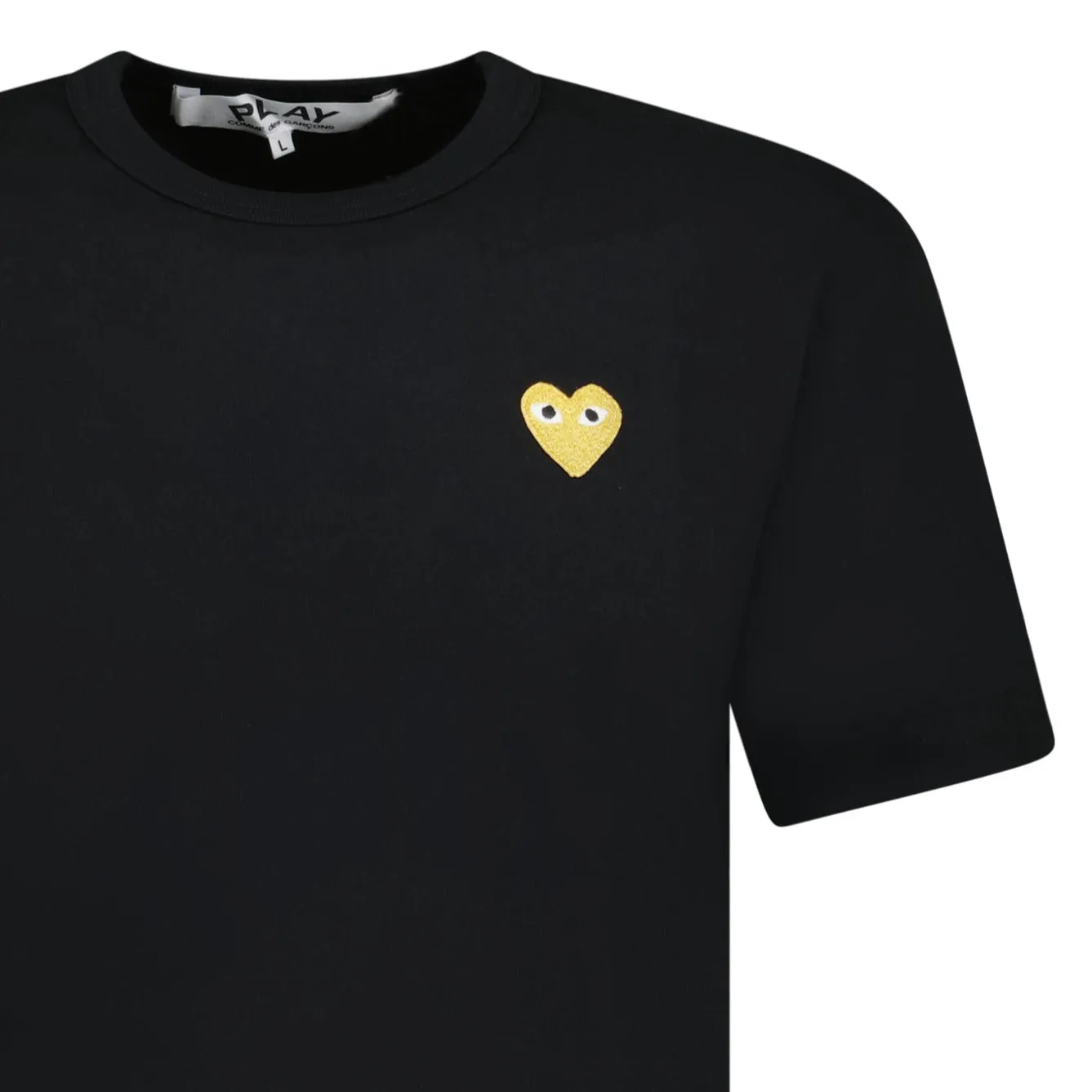 Comme Des Garcons Gold Heart Logo T-Shirt Black