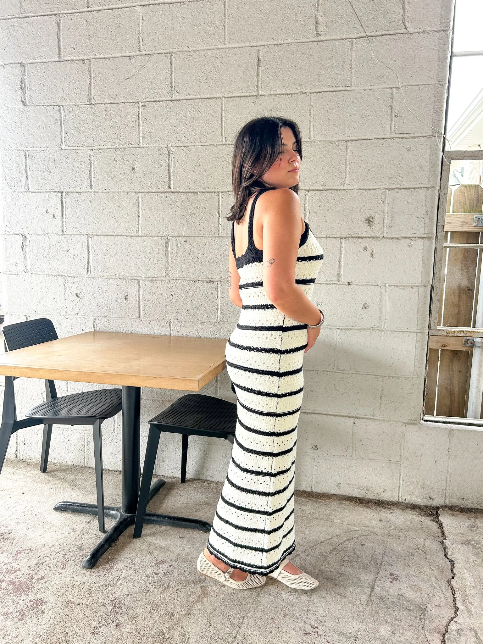 Crochet Knitted Midi Dress