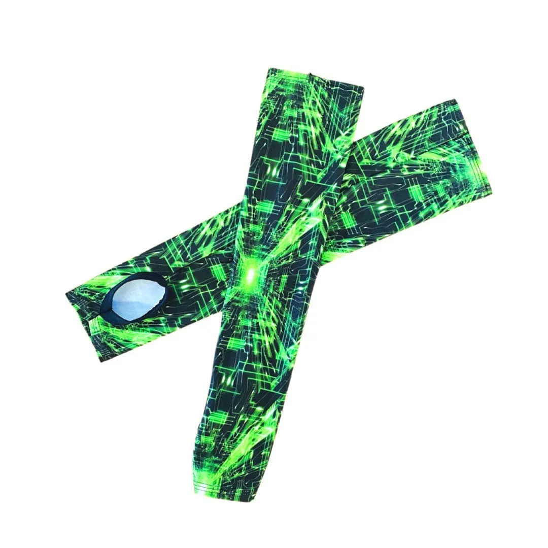 CYBER GRID | Extra Long Over-the-Elbow Gloves, Festival Accessories, Rave Gloves
