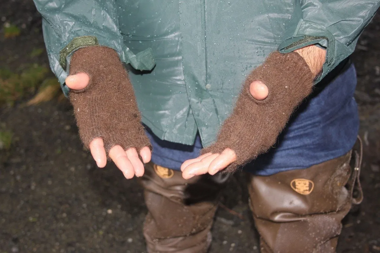 Extreme Gear Bison Down Fingerless Gloves (Brown or Black) - Wholesale