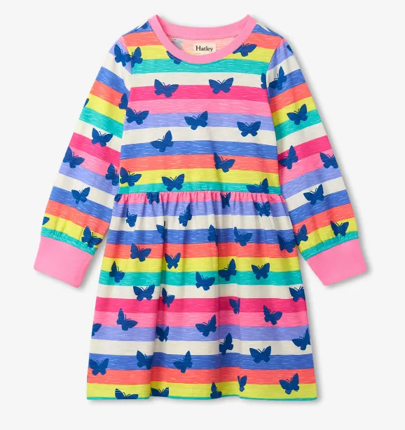 Hatley Rainbow Stripe Skater Dress