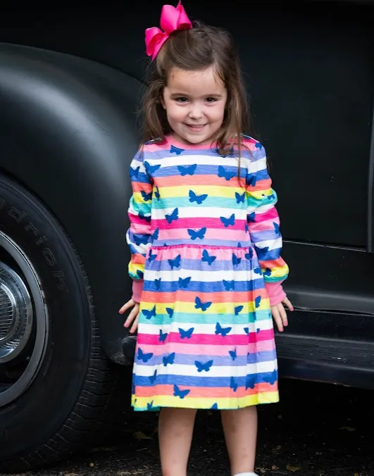 Hatley Rainbow Stripe Skater Dress