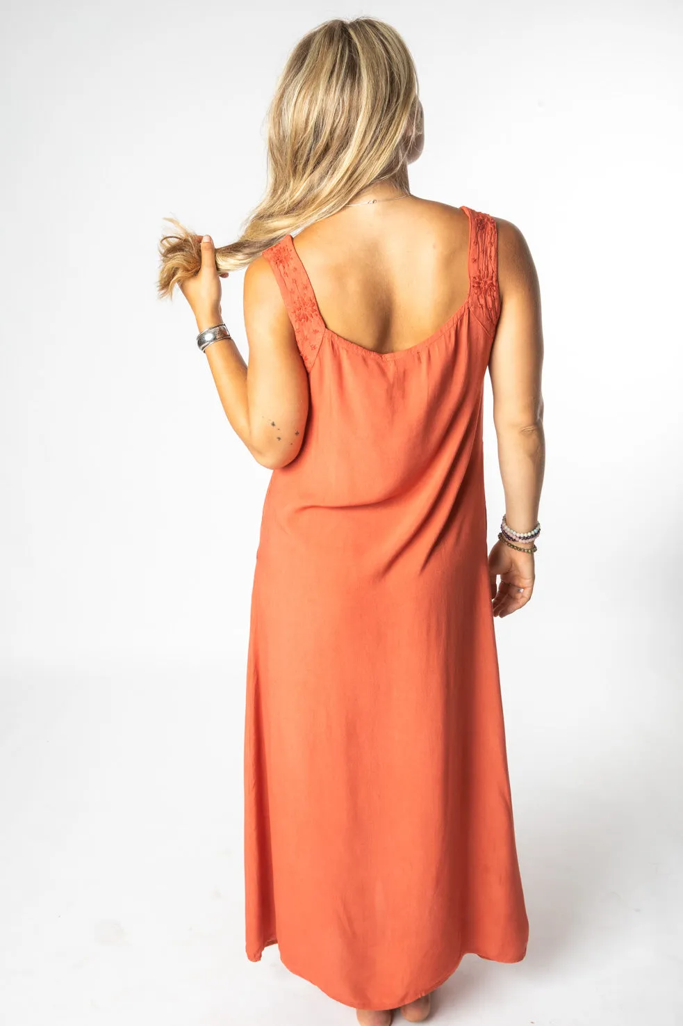 Khilana Embroidered Tank Maxi Dress Seconds