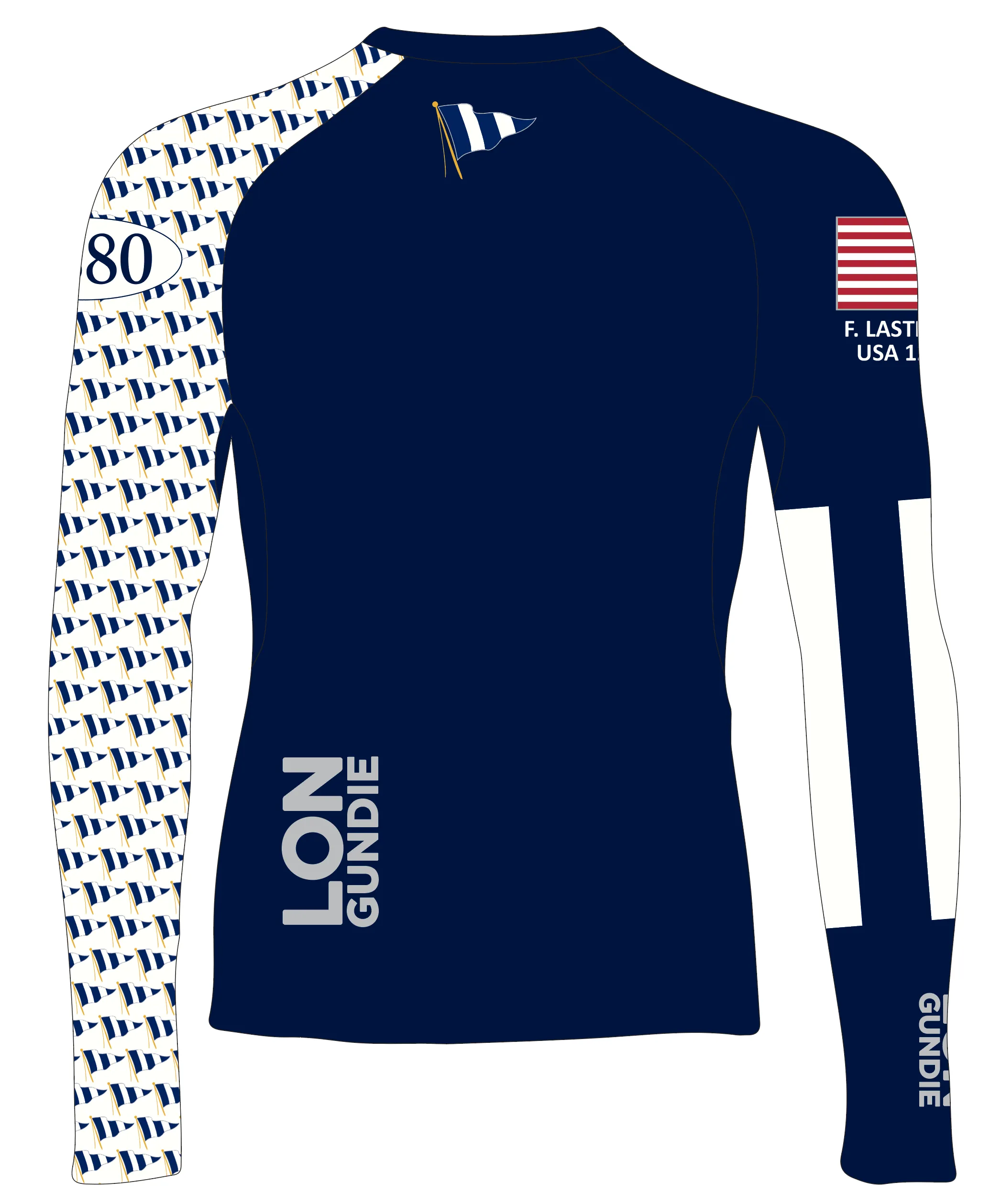MEN T SHIRT TOP LOOSE FIT NAVY | LARCHMONT YACHT CLUB | PSNLZ'D