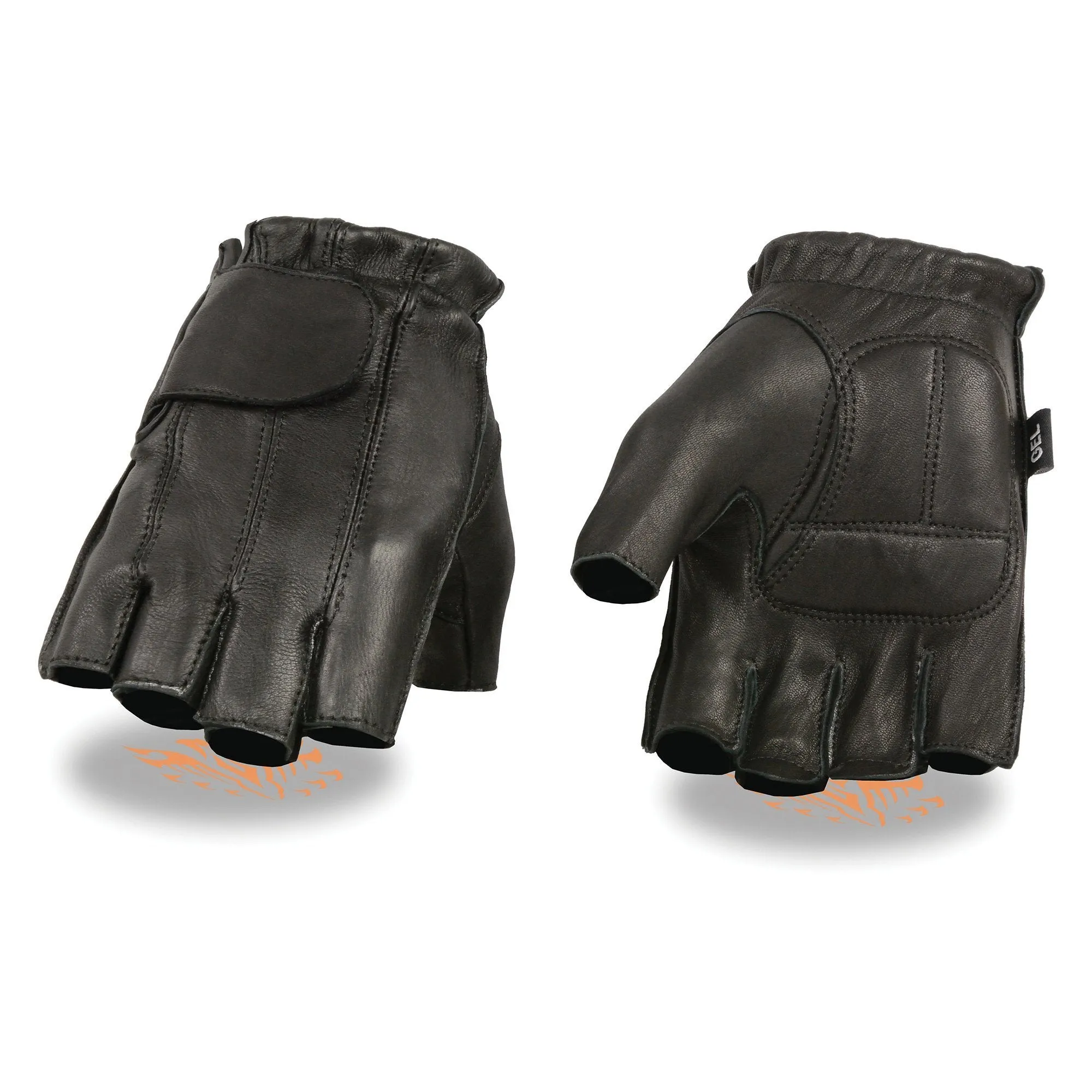 Milwaukee Leather-SH850-Men's Deerskin Full Panel Fingerless Gloves with Gel Palm