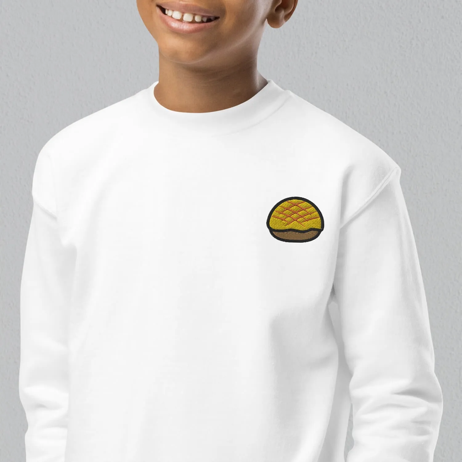 Pineapple Bun Embroidered Kids Sweatshirt