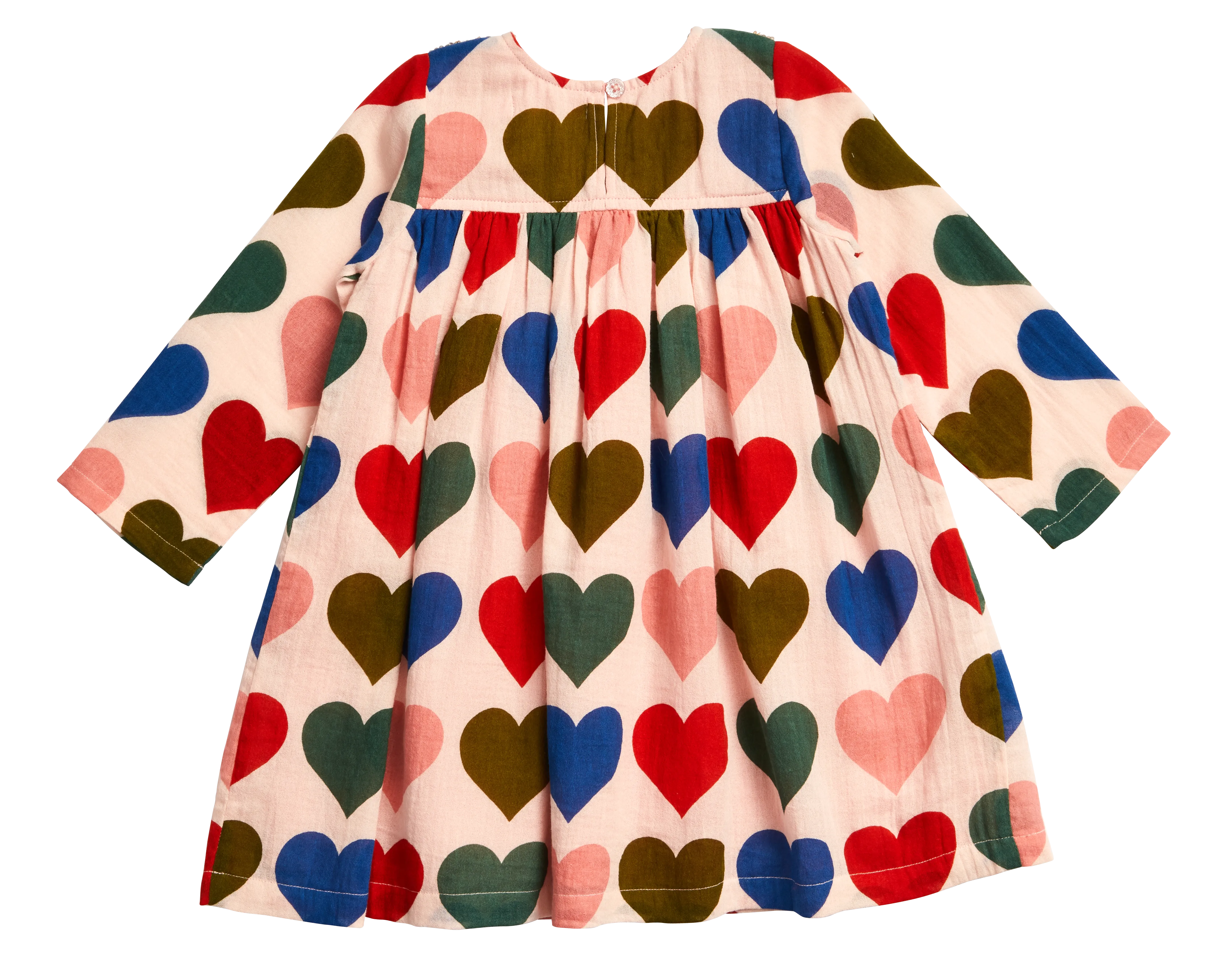 Pink Chicken Strawberry Cream Multi Hearts L/S Courtney Dress