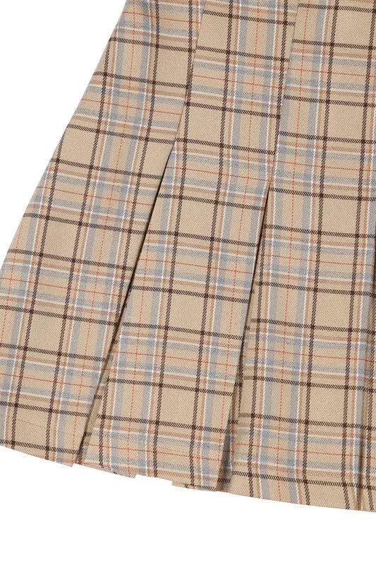 Plaid Pleated Mini Skirt - Lilou