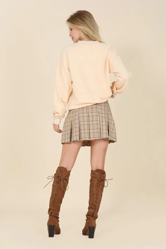 Plaid Pleated Mini Skirt - Lilou