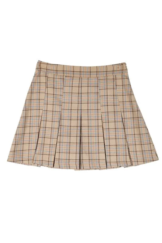 Plaid Pleated Mini Skirt - Lilou