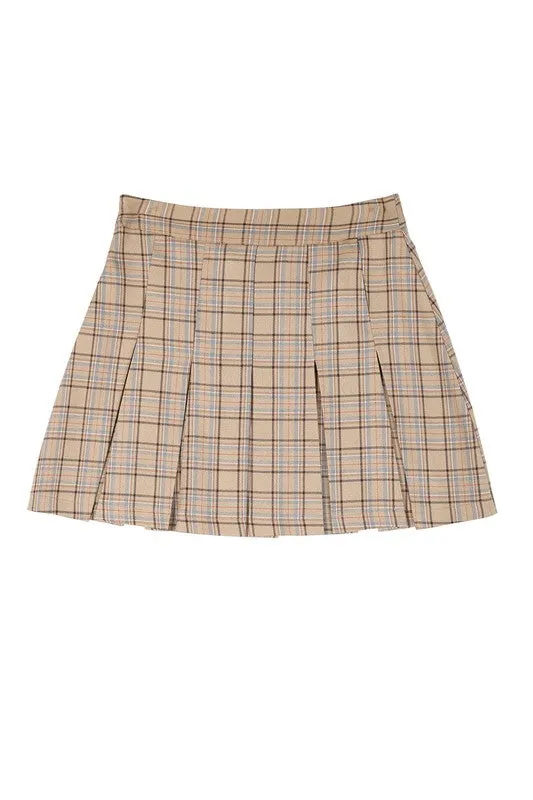Plaid Pleated Mini Skirt - Lilou