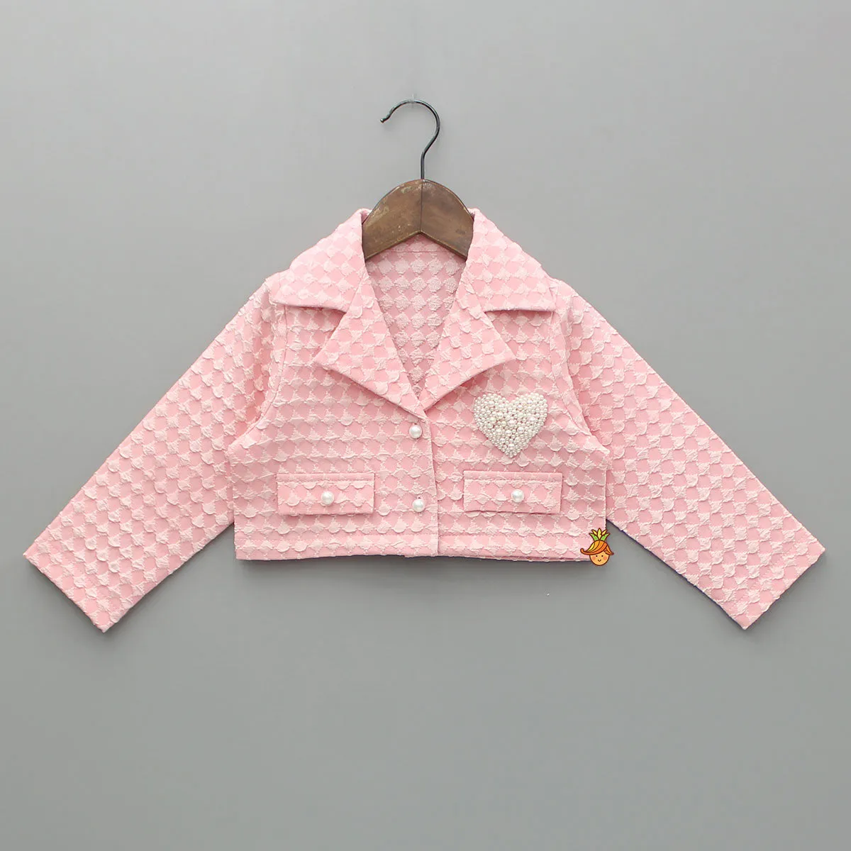 Pre Order: Pretty Pink Shirt Style Top With Pleated Skirt