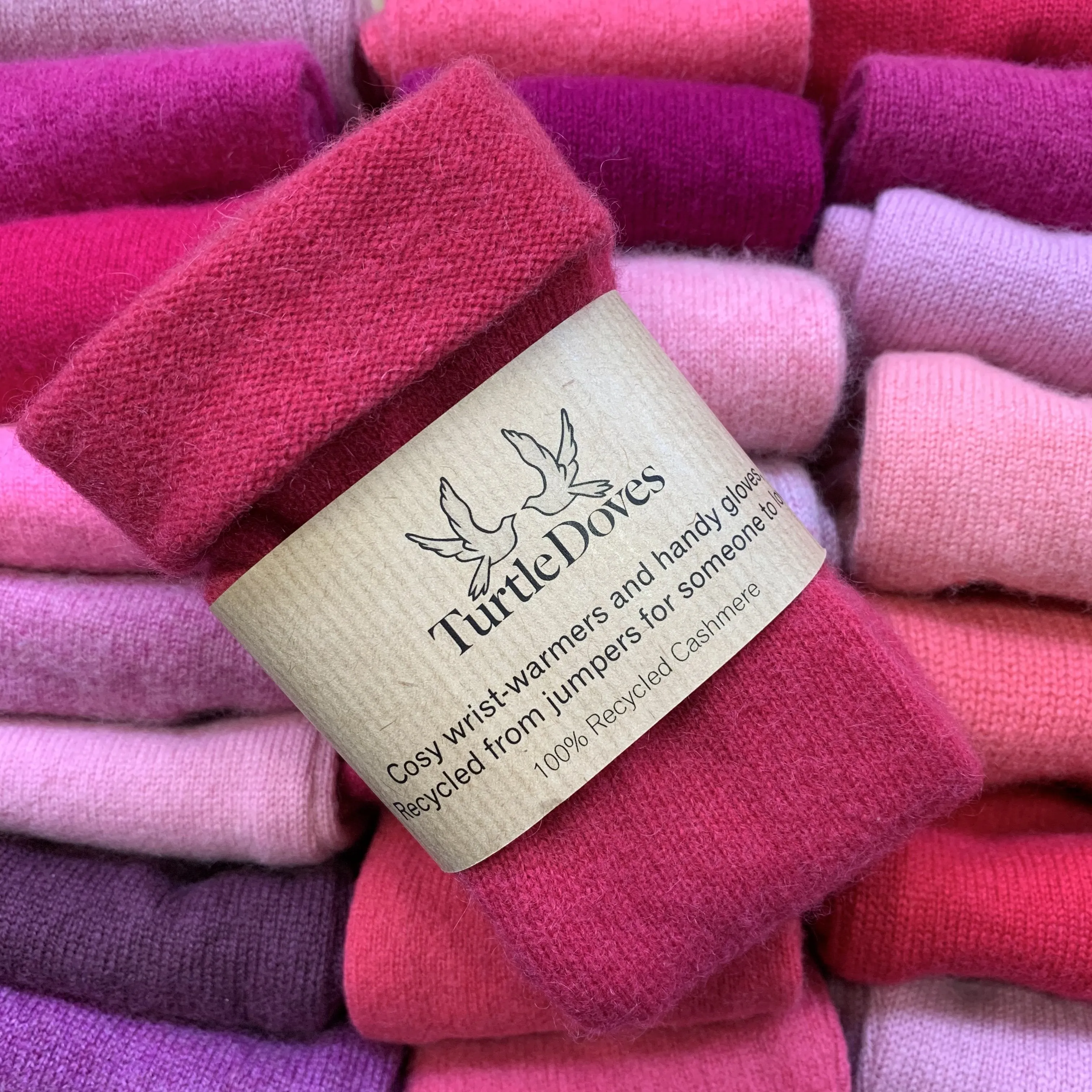 Reds, Pinks & Purples Lightweight Cashmere Fingerless Gloves
