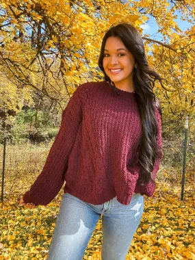 SENDING LOVE SWEATER-EGGPLANT