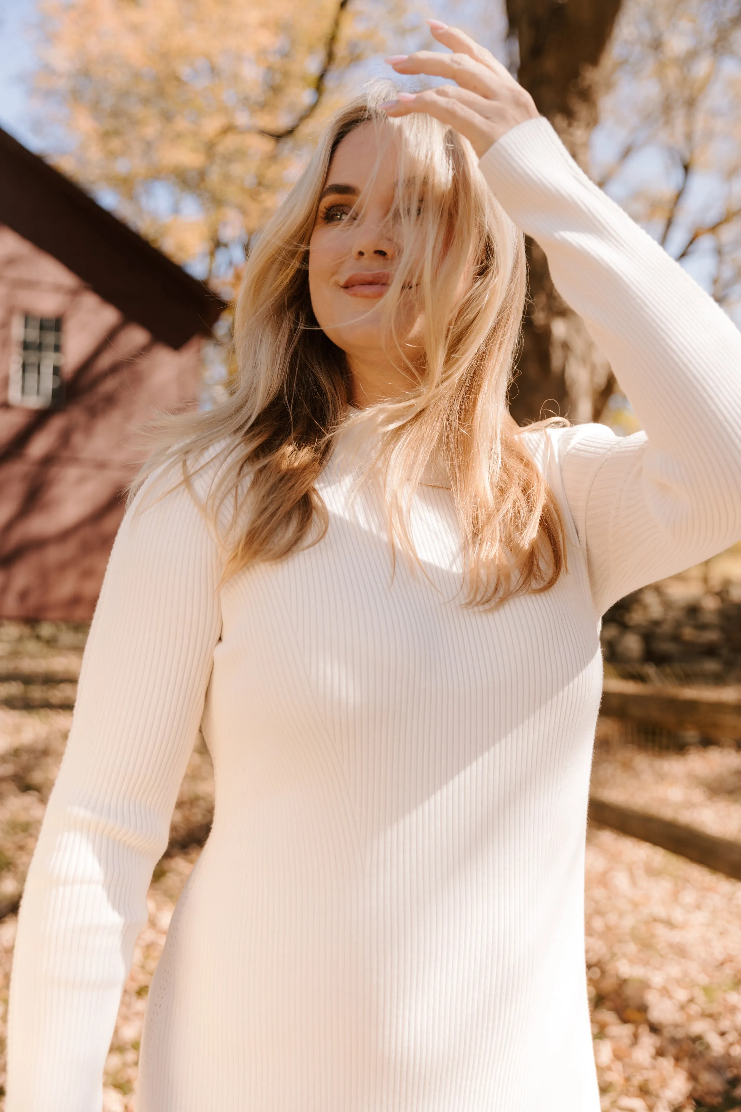 The Rib Sweater Midi Dress - Salt