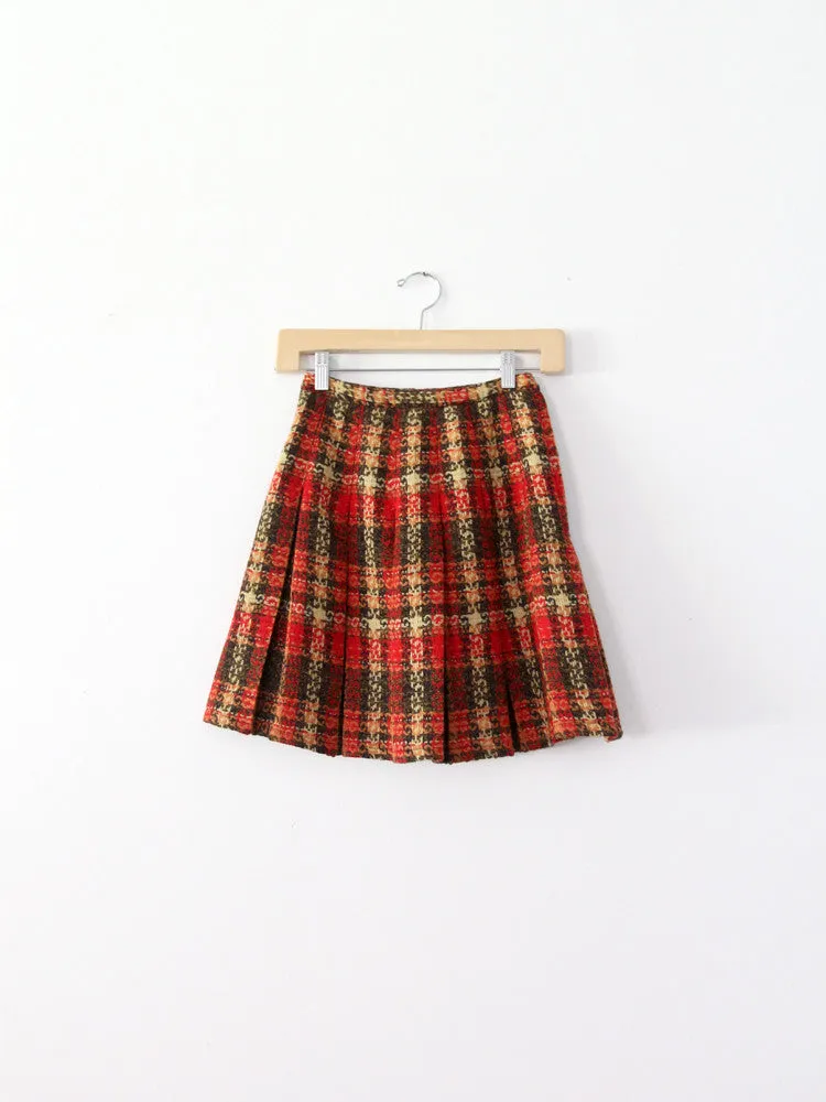 vintage 1960s plaid mini skirt