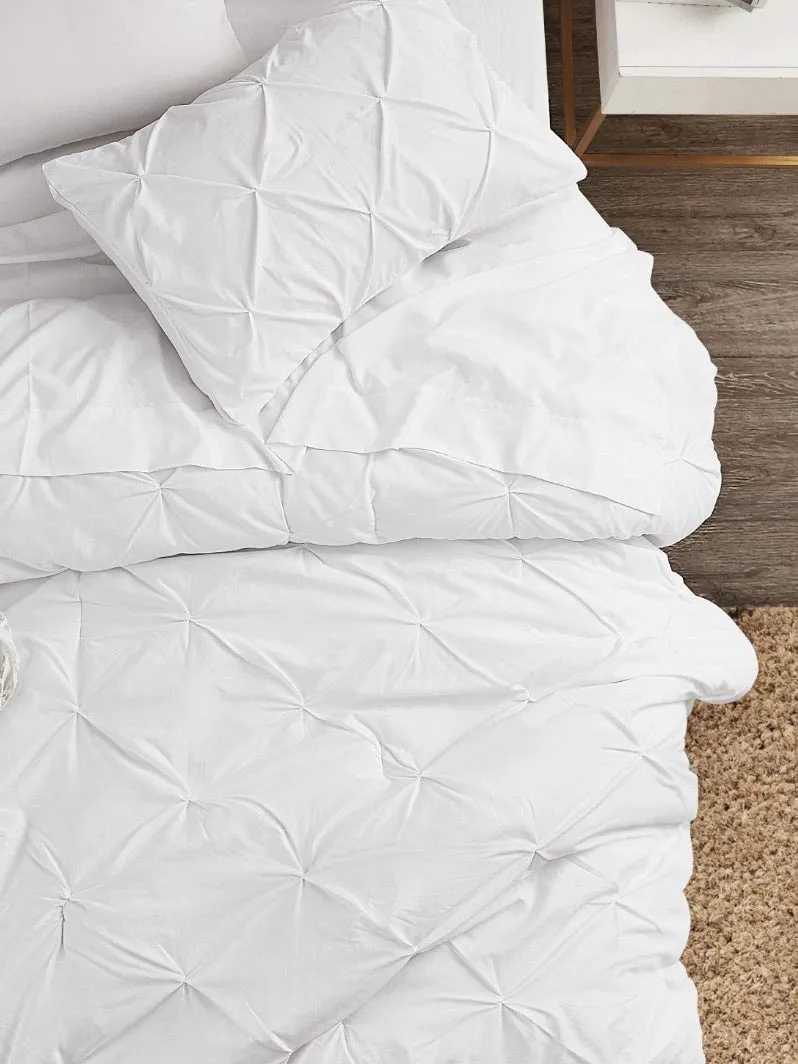 White pleated bed set 8 pieces