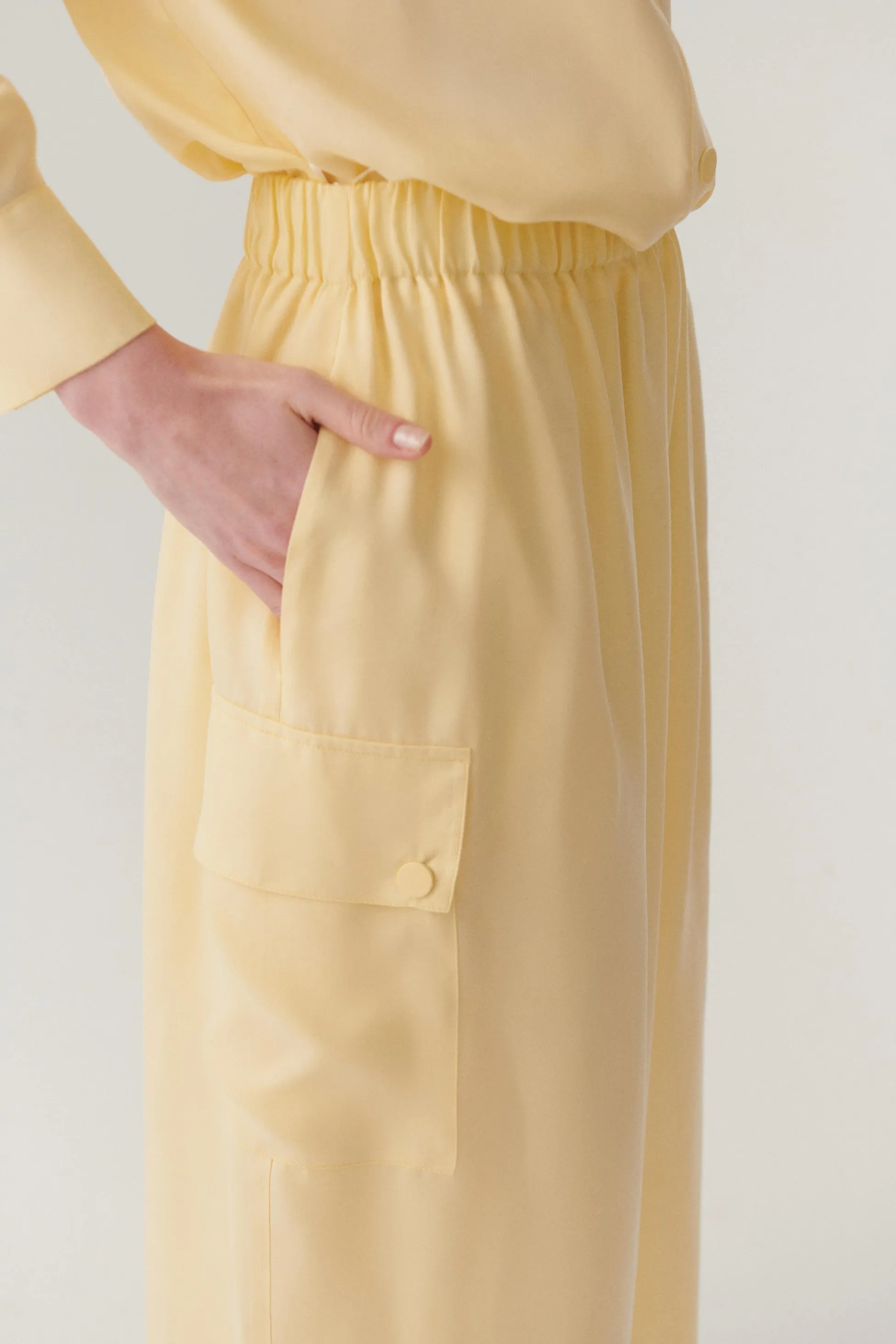Yellow Vintage-Inspired Pleated Skirt