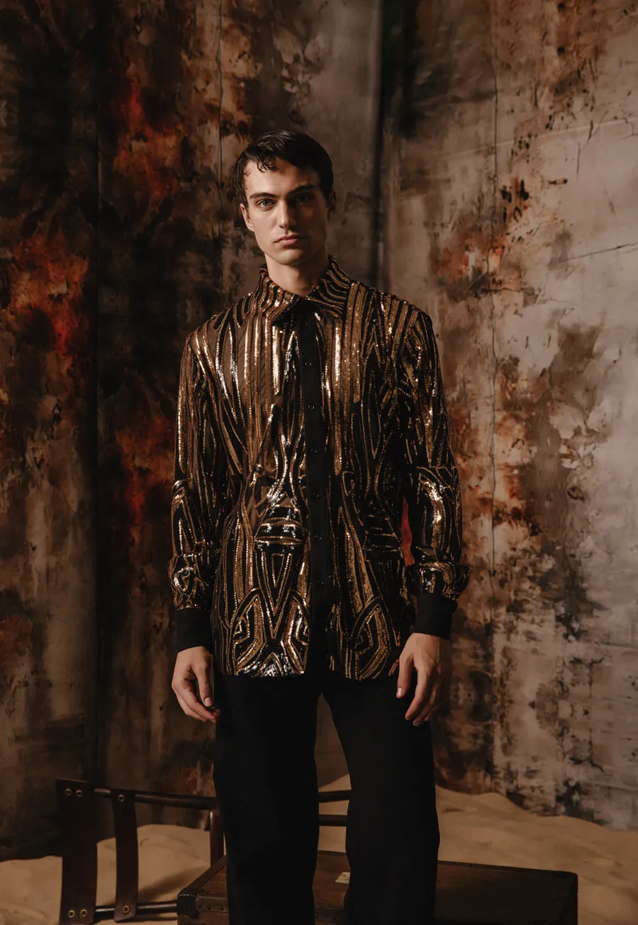 Zuri Shirt Sequined Gold